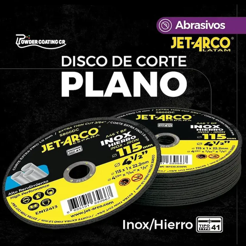 Disco de Corte Plano Extra Fino JET-ARCO 115mm