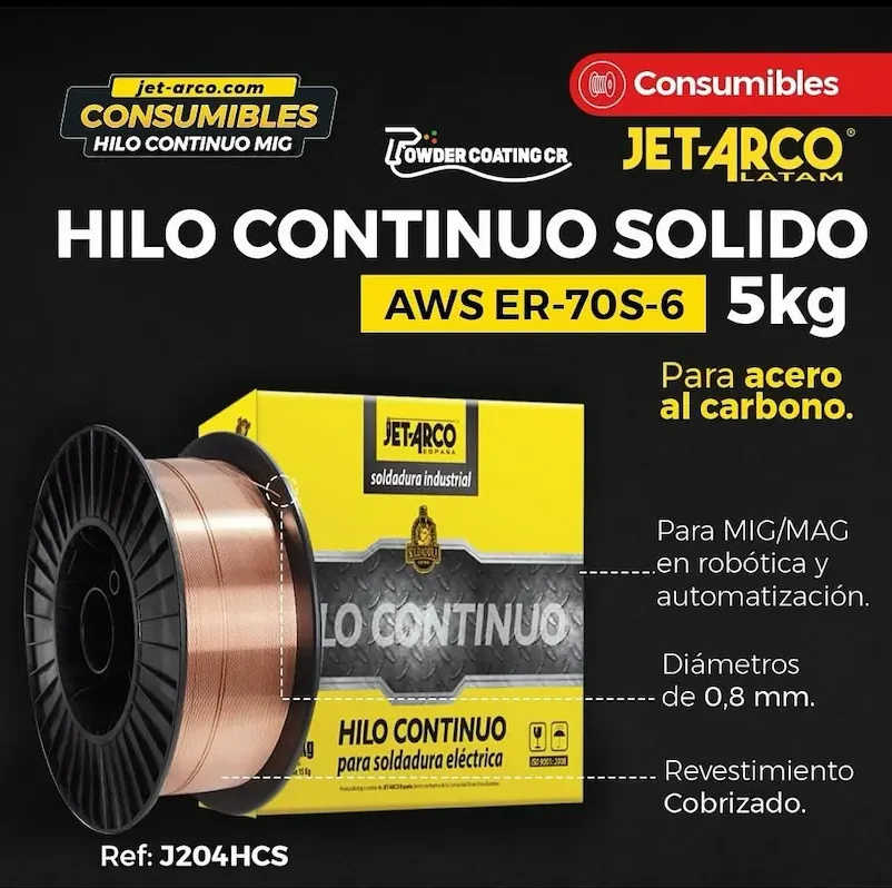 Hilo Continuo Sólido AWS ER-70S-6 JET-ARCO