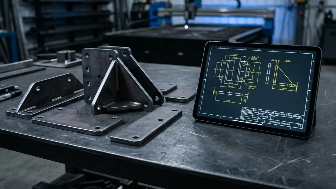 Corte de plasma CNC con planos CAD