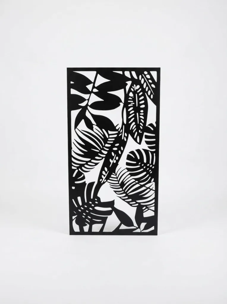 Panel Celosía Decorativa en Corte Plasma CNC con Pintura en Polvo Negro Mate